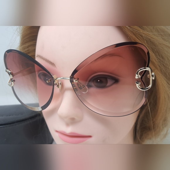 Lanvin Sunglasses Heart Rose Metal Butterfly Rimless Oversized LN124S 67-16-140 - Picture 4 of 14